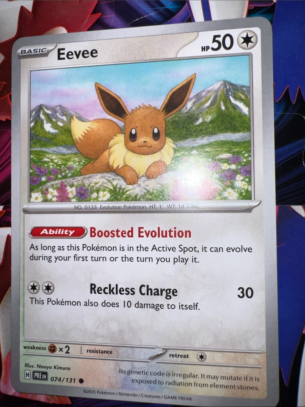 Pokemon Eevee Card - Brown, White, Green